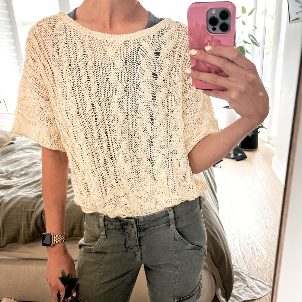 Rag & Bone Ivory Open-Knit Sweater